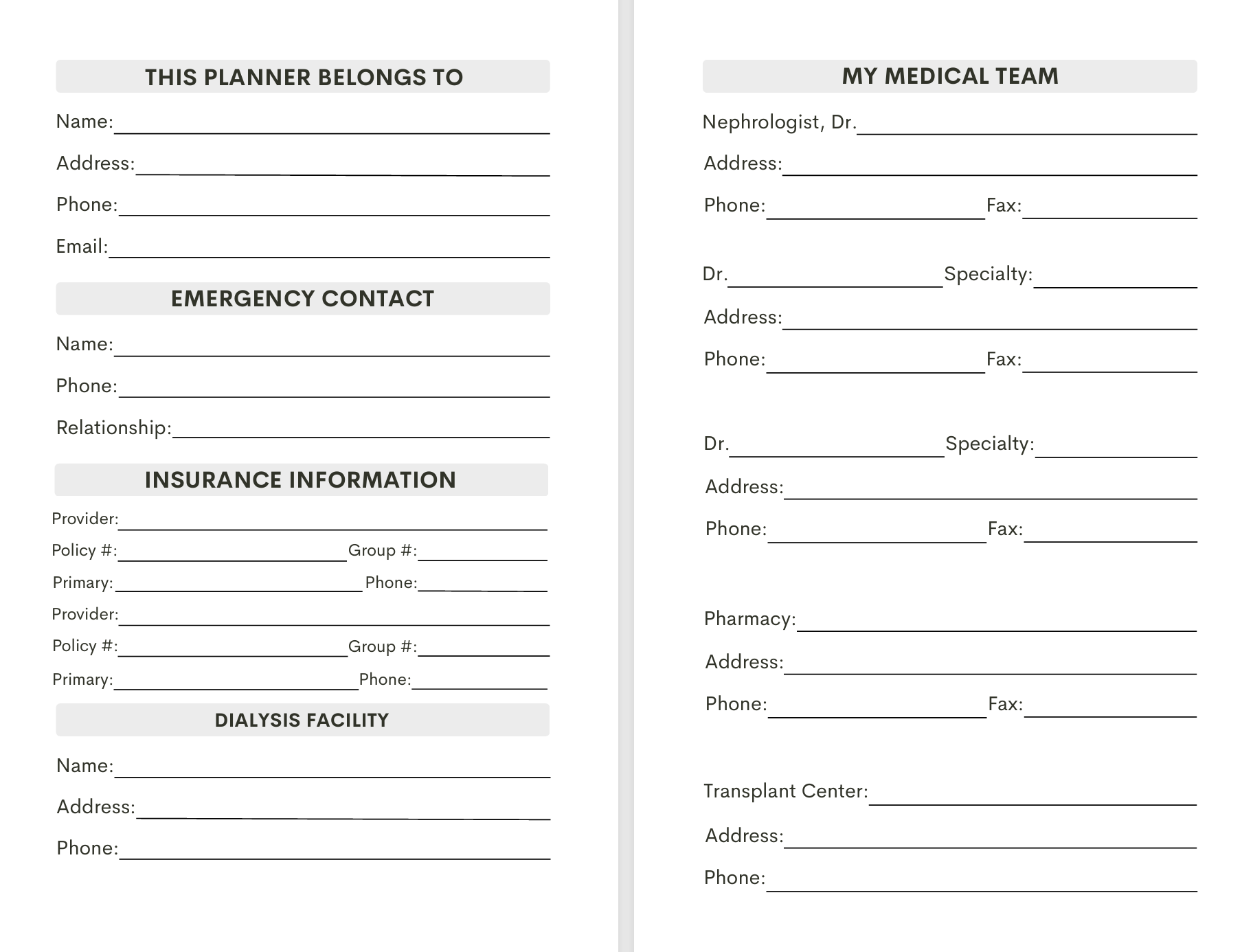 2026 Dialysis Wellness Planner